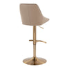 Diana - Adjustable Barstool With Rounded T Footrest (Set of 2) - Gold Metal