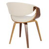 Curvo - Dining / Accent Chair (Set of 2) - Walnut Wood And Cream Fabric