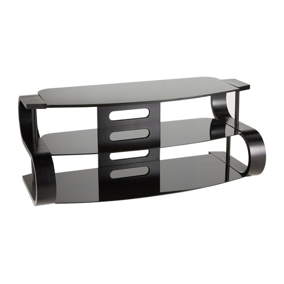 Metro - 120 TV Stand - Black Wood And Black Glass