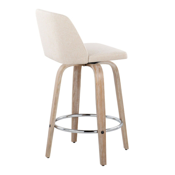 Toriano - 26" Fixed-height Counter Stool (Set of 2) - Cream Noise