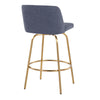 Toriano - 26" Fixed-Height Counter Stool (Set of 2) - Gold Base