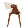 Curvo - Dining / Accent Chair (Set of 2) - Walnut Wood And Cream Fabric