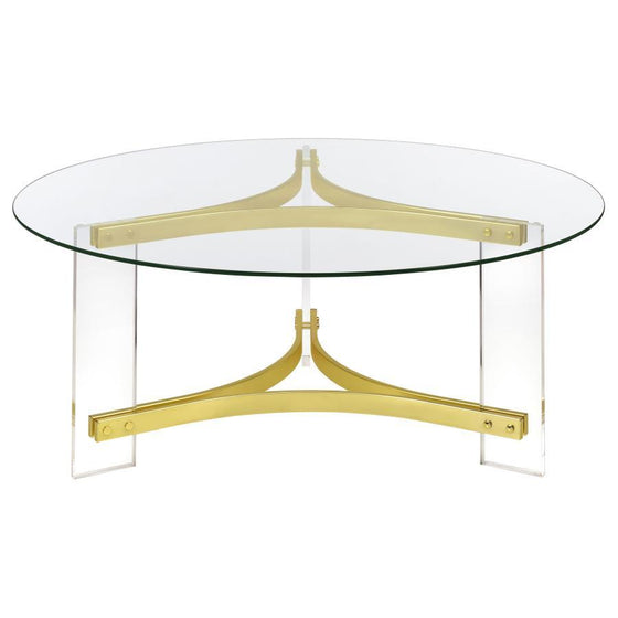 Janessa - Round Glass Top Acrylic Leg Table