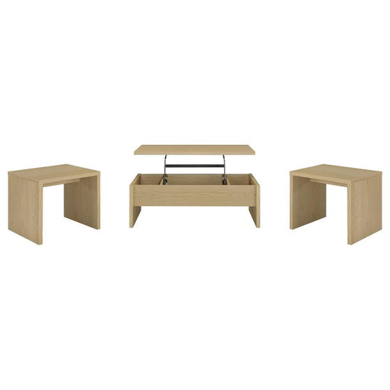 Canoga - Lift Top Cocktail Coffee Table Set - Light Oak
