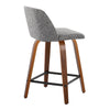 Toriano - 24" Fixed-Height Counter Stool (Set of 2) - Walnut & Black Base