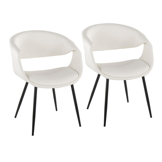 Curvo - Upholstered Chair (Set of 2) - Black Metal Legs