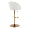 Matisse - Highback Adjustable Barstool With Rounded T Footrest (Set of 2) - Gold Metal