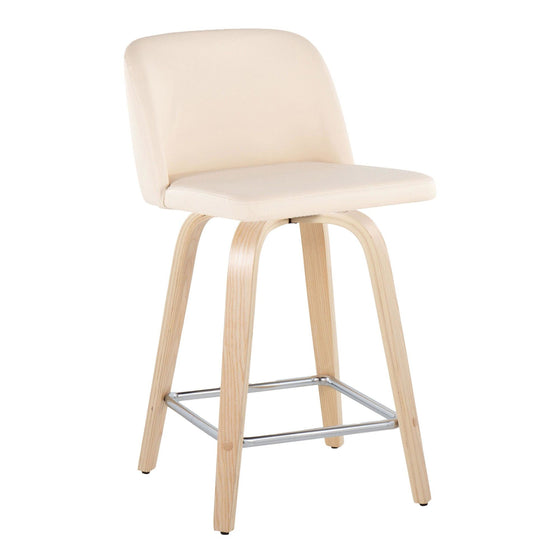 Toriano - 24" Fixed-height Counter Stool (Set of 2) - Natural And Cream
