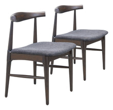  Tuzka - Dining Chair (Set of 2) - Gray & Espresso