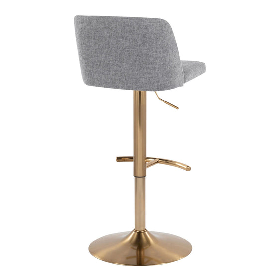Toriano - Adjustable Barstool (Set of 2) - Gold Base