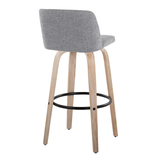 Toriano - 30" Fixed-height Barstool (Set of 2) - Gray And Light Brown