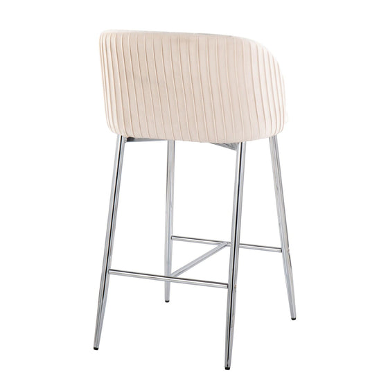 Fran Pleated - 26" Fixed-Height Counter Stool (Set of 2)