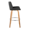 Santi - 30" Fixed-Height Barstool With Swivel And Round Chrome Metal Footrest (Set of 2) - Zebra Wood