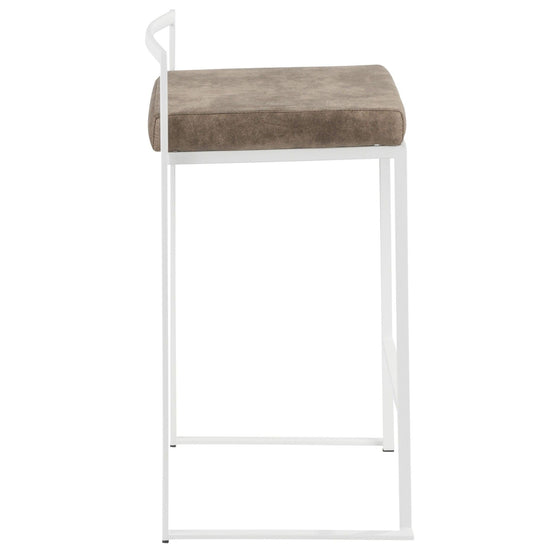 Fuji - Stackable Counter Stool - White Base (Set of 2)