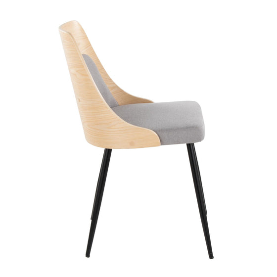 Anabelle - Dining / Accent Chair (Set of 2) - Black Metal, Natural Wood