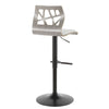 Folia - Adjustable Barstool - Light Gray Wood And Light Gray Fabric