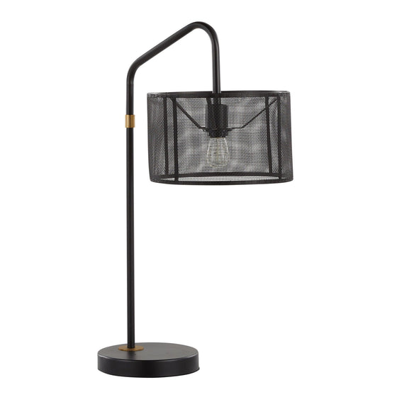 Mod Mesh - 27" Metal Task Lamp With Built-in USB Port - Oil Bronze And Painted Gold Metal From Grandview Gallery (Set of 2)