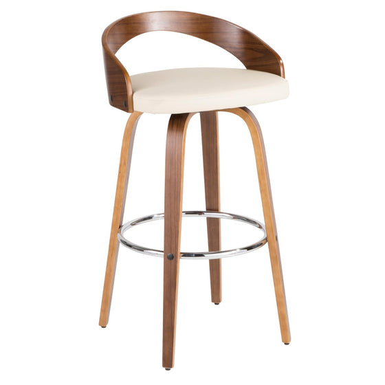 Grotto - Barstool - Walnut And Cream Faux Leather (Set of 2)