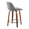 Toriano - 24" Fixed-Height Counter Stool (Set of 2) - Walnut & Chrome Round Base