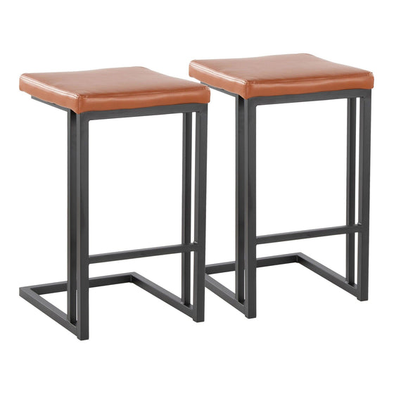 Roman - 26" Fixed-Height Counter Stool (Set of 2) - Black Metal