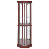 Appledale - 6-Shelf Corner Curio Display Cabinet - Medium Brown