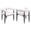 Dunmore - Boucle Upholstered Dining Arm Chair (Set of 2) - Cream