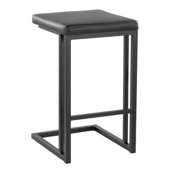 Roman - 26" Fixed-Height Counter Stool (Set of 2) - Black Metal