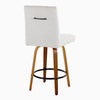 Hank - 26" Fixed-Height Counter Stool With Swivel And Round Black Metal Footrest (Set of 2) - Walnut Wood