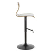 Folia - Adjustable Barstool - Light Gray Wood And Light Gray Fabric