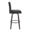 Hank - 30" Fixed-Height Barstool With Swivel And Round Black Metal Footrest (Set of 2) - Walnut Glazed Wood