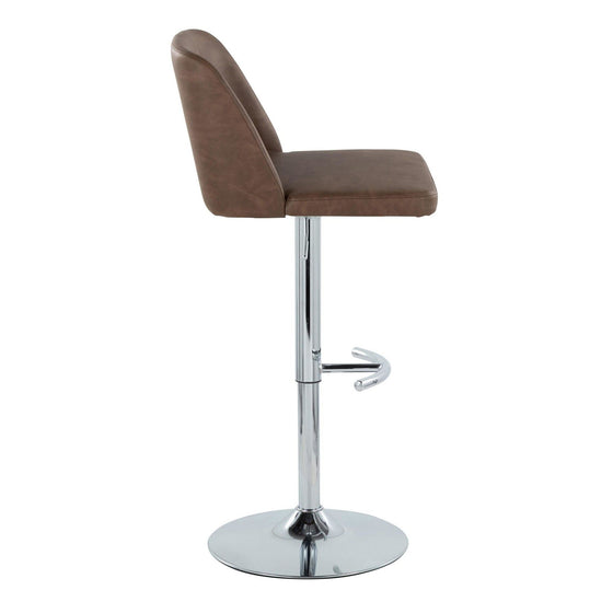 Toriano - Adjustable Barstool (Set of 2) - Chrome Base