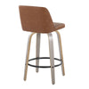 Toriano - 26" Fixed-Height Counter Stool (Set of 2) - Gray & Black Round Base