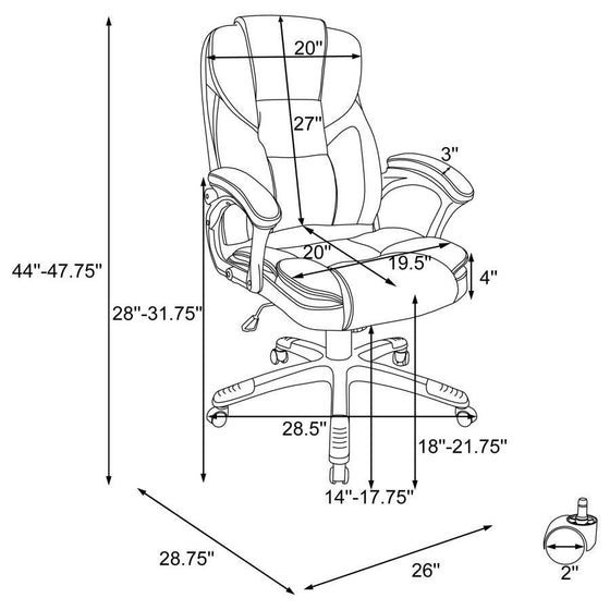 Kaffir - Upholstered Adjustable Home Office Desk Chair