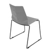 Arrow - Sleigh Chair (Set of 2) - Black Metal, Gray Polypropylene