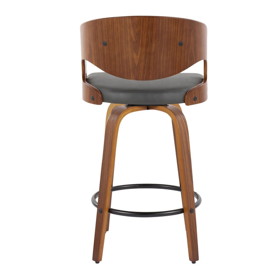 Pino - 26" Fixed-Height Counter Stool (Set of 2) - Walnut Legs