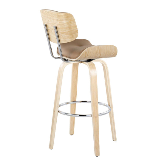 Lombardi - 30" Fixed-Height Barstool (Set of 2) - Natural Base