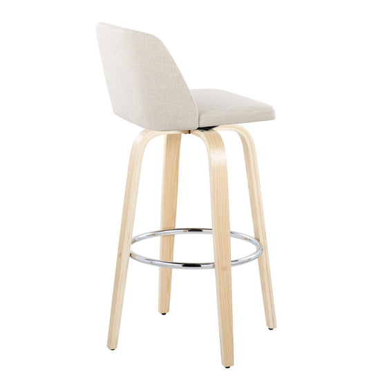 Toriano - 30" Fixed-height Barstool (Set of 2) - Cream Noize