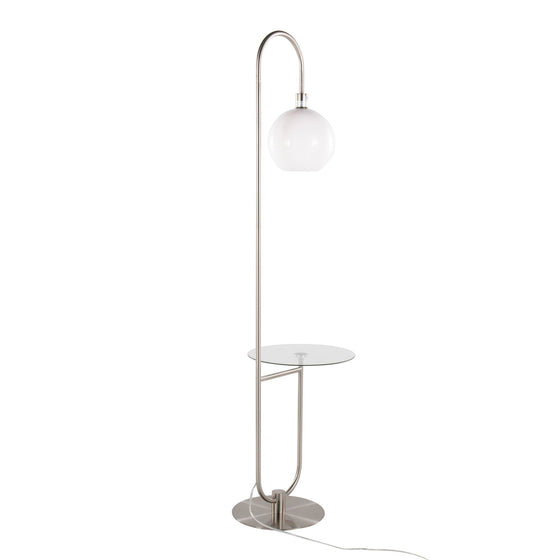 Trombone - 71" Floor Lamp With Table - Gray
