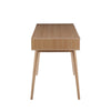 Pebble - Double Desk - Natural Wood With White Wood Drawers