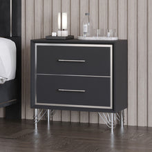  Ava - 2 Drawer Nightstand - Ebony