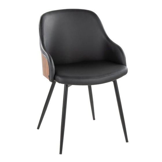 Bacci - Chair (Set of 2) - Black Metal, Walnut Wood