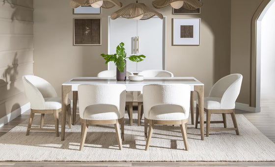 Melrose - Upholstered Arm Chair (Set of 2) - Cloud White And Desert Oak