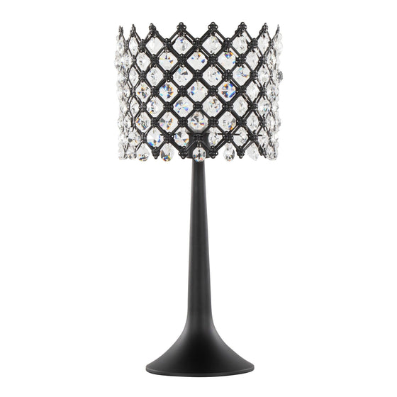 Jasper - 24" Metal Buffet Lamp - Matte Black Metal And Clear Crystal from Grandview Gallery (Set of 2)