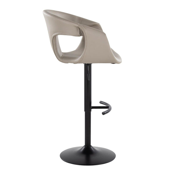Curva - Adjustable Barstool With Rounded T Footrest (Set of 2) - Black Metal