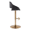 Fabrico - Adjustable Barstool With Swivel And Rounded T Footrest (Set of 2) - Gold Metal