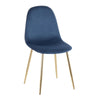 Pebble - Chair (Set of 2) - Gold Steel And Blue Velvet