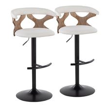  Gardenia - Adjustable Barstool (Set of 2) - Black Base & Brown Backrest