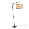 Daniella - Salon 70" Floor Lamp - Black Metal With Natural Ratan Shade