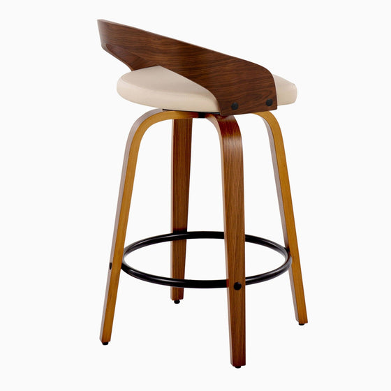 Grotto - 26" Fixed-Height Counter Stool (Set of 2) - Black & Walnut Base