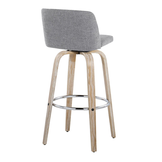 Toriano - 30" Fixed-Height Barstool (Set of 2) - Light Brown & Chrome Base